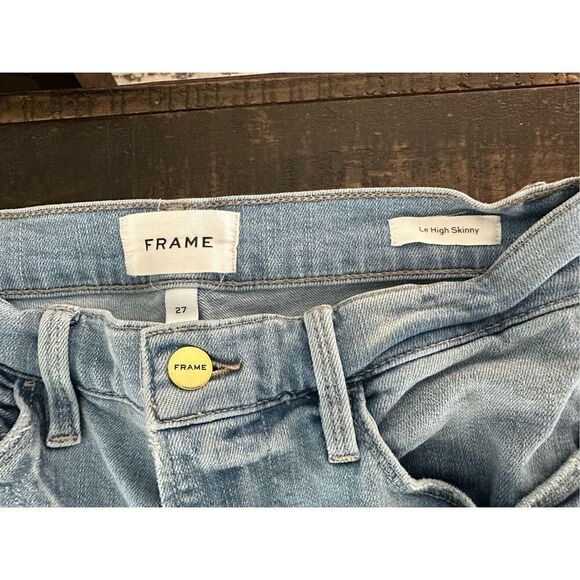 FRAME Light Wash Stretch Le High Skinny Jeans Size 27 - Picture 4 of 6